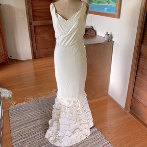 1930s vintage silk bias cut gown size 6